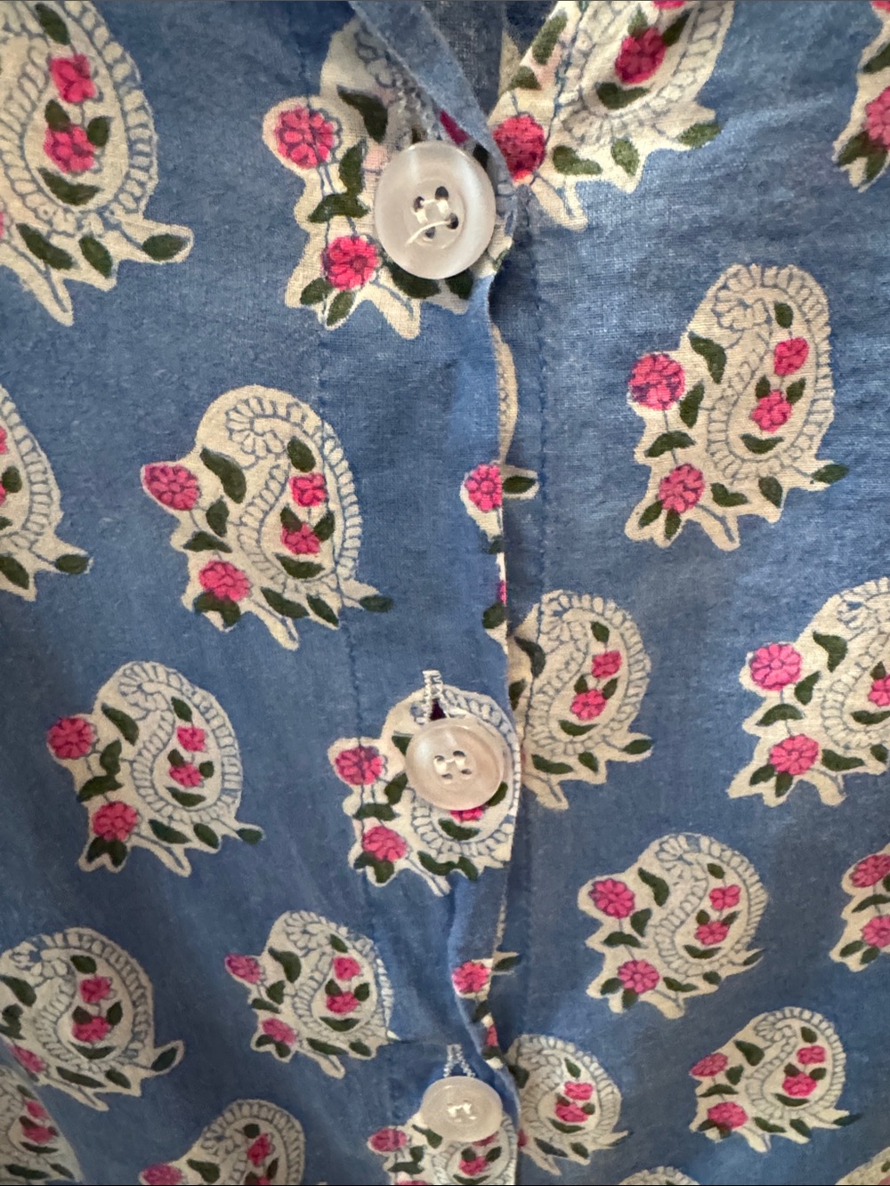 SZ Block Print Ruffle Button-Up - Picture 4 of 5